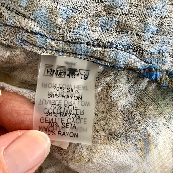 Vibrant Multicolor Silk Blend Asian Accent Women's Tunic Top - Picture 4 of 5